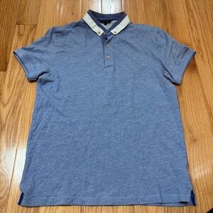 RW&CO. Heather Blue Polo with White Accents
